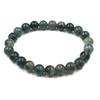 8mm Natural Moss Agate Gemstone Beads Jewelry Handmade Green Stone Bracelet 7.5" For Good-Luck RBB-56