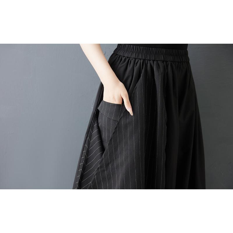 DIMANAF 2026 Summer Plus Size Women Long Pants Black Fashion Loose Trousers Big Size Casual Bottoms Pants Skirts