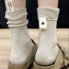 ANGEL SOCKS 1316 Heart Tab Socks Loose Fit Back Tab White Fashion Brand Daily School Uniform Student Women's Socks