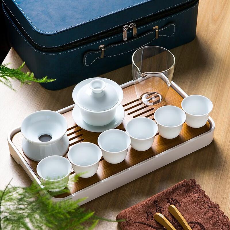 Chinese Style Festive White Porcelain Tea Set