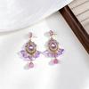 Light Luxury, Extravagance, Heavy Industry, Water Drop Earrings, Handmade Crystal Tassel Earrings, Korean Retro High-end Ethnic Style Earrings.