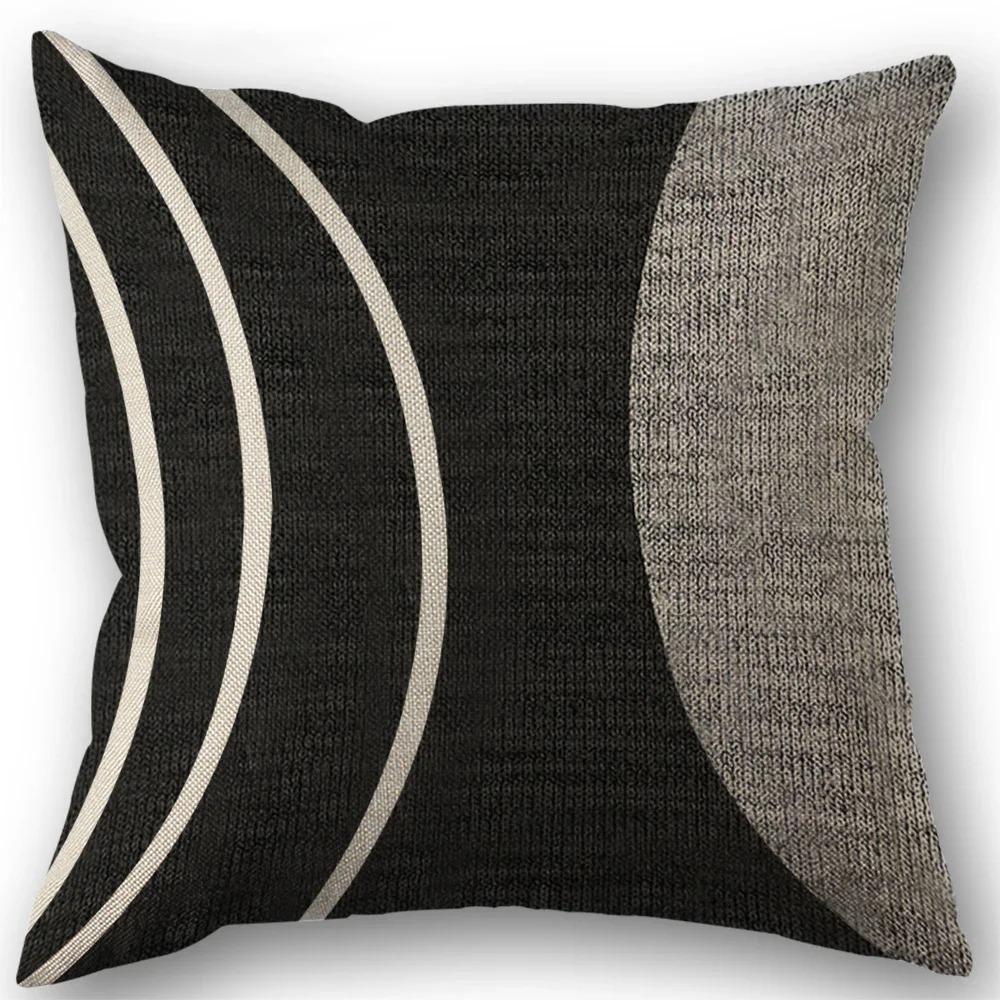 

45X45cm Abstract Geometric Black and White Decorative Soft Pillowcase Modern Bohemian Pillowcase Home Decoration 450*450mm