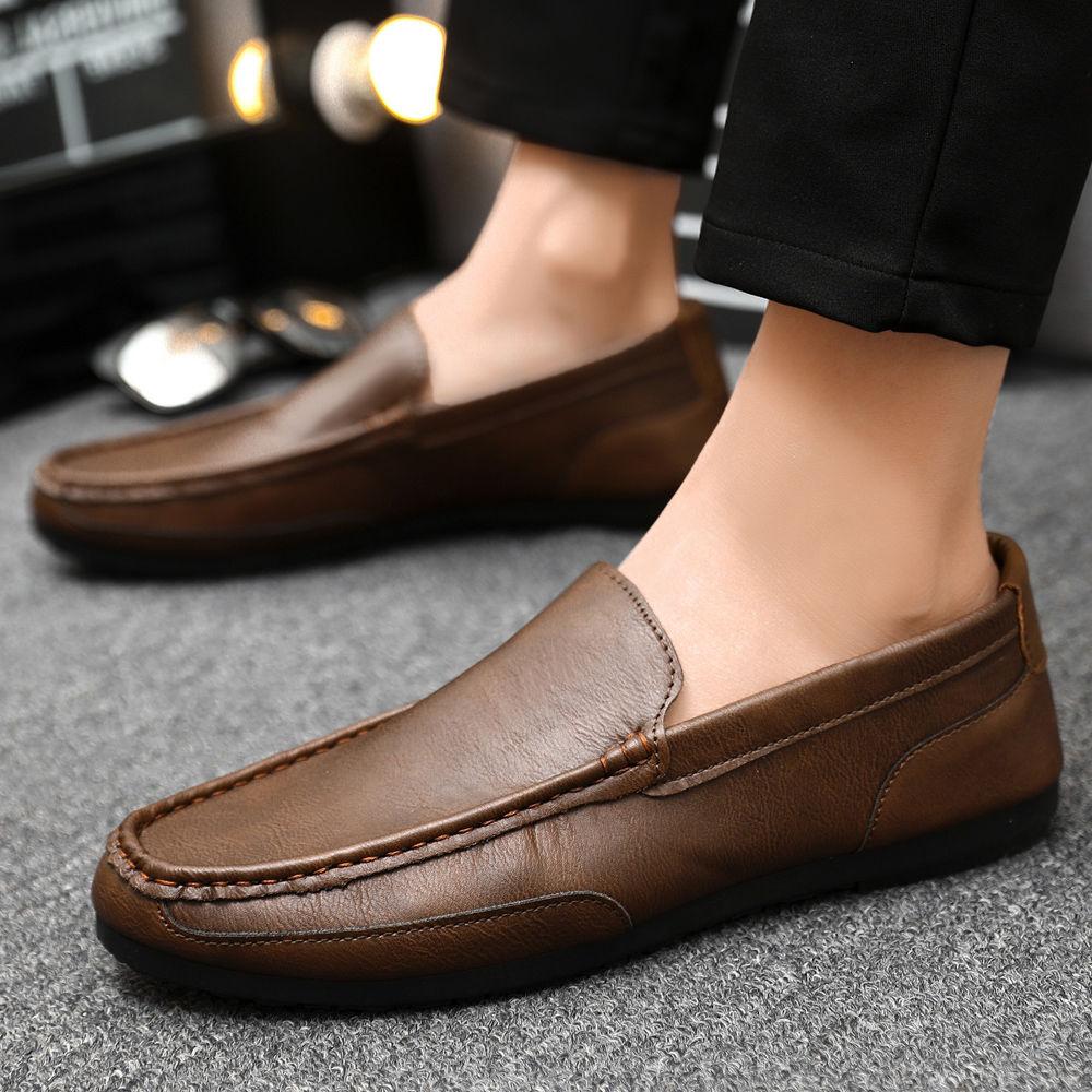 Fashion Moccasin Black Lightweight Male Casual Shoe Size 44 Common High Quality Fashion In Promotion Summer Sale New Men's Leather Shoes