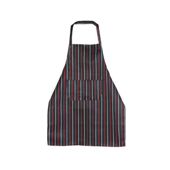 Waterproof Cleaning Bib Apron Stripe Design Adjustable Polyester Cotten Apron with Tool Pockets for Men Women Oil Stain Resistant Chef Apron