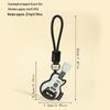Premium Leather Musical Instrument Keychain: Cat Guitar & Piano Backpack Pendant