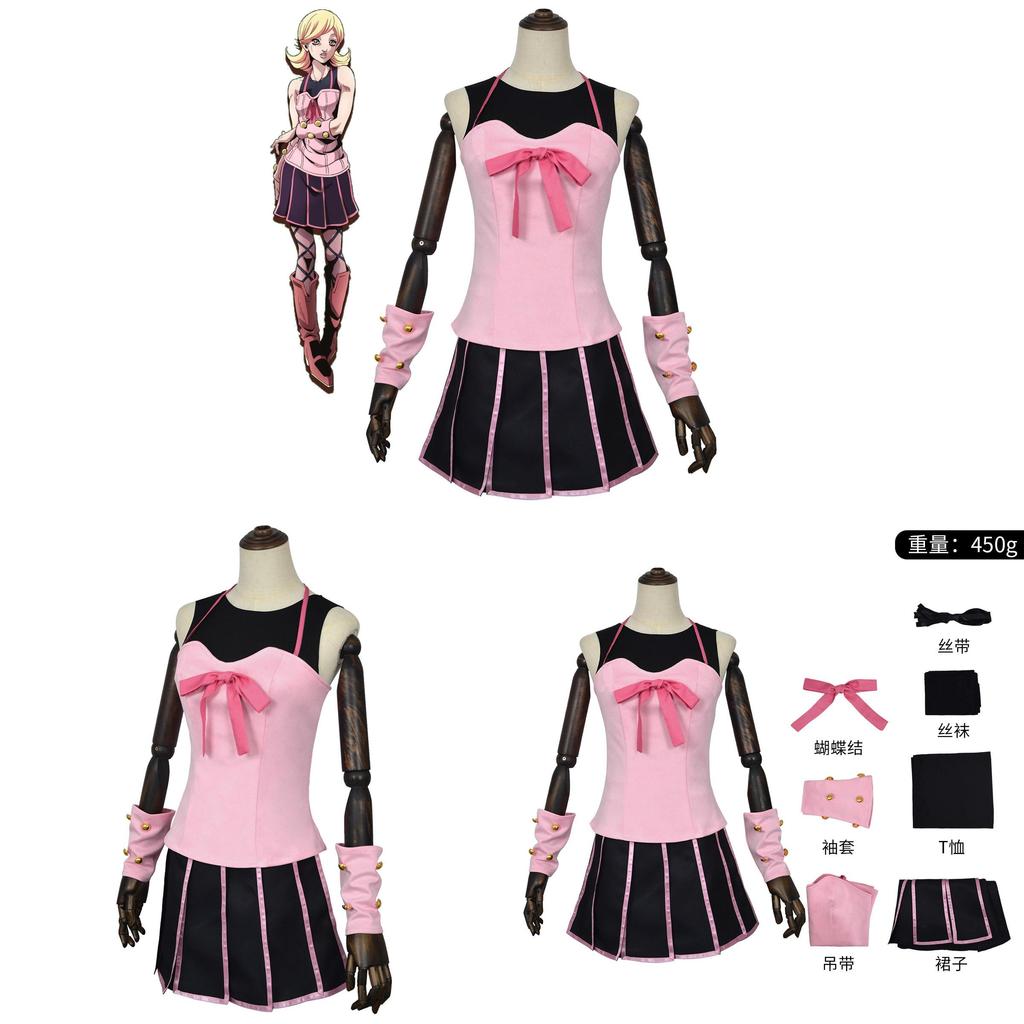 Jojos Bizarre Adventure Lucy Steel Cosplay Dress With Polyester Fabric For Anime Role Play Fans