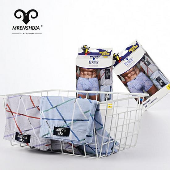 Breathable All-Cotton Mid-Rise Seamless Printed Men's Boxer Briefs