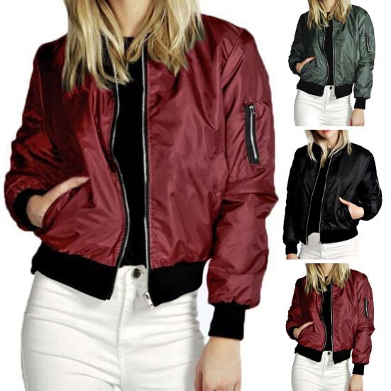 Cappotto Autunnale da Donna Zip Abbottonatura Collo Alto Maniche Lunghe Collo a Filo Colore Unito Tenere Caldo Ampio Taglia Forte Cardigan Polsini Elasticizzati Giacca Invernale per