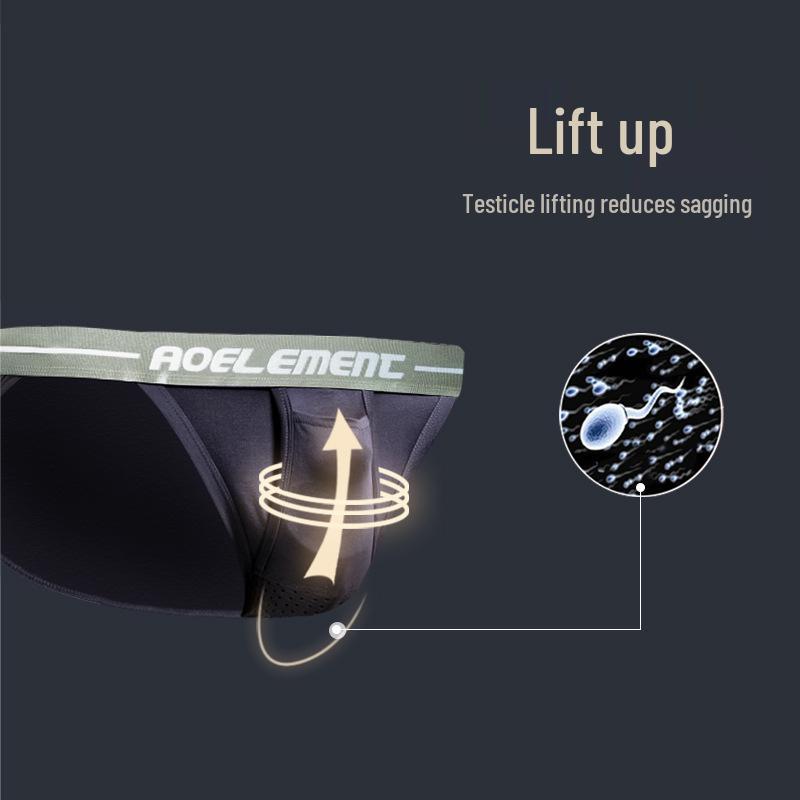 Bullet-Type Men's Ice Silk Briefs with Breathable U-Convex Design for Varicose Relief