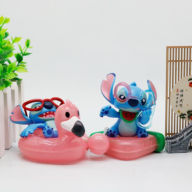 6Pcs Latest Stitch Toy Adorable Warm Season Series Collectible Doll Model Car Decoration Birth Date Present great for daily use