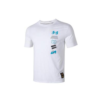 Letter Print Training Breathable Casual Crew Neck Short Sleeve T-Shirt Men Tops White 1366420-100