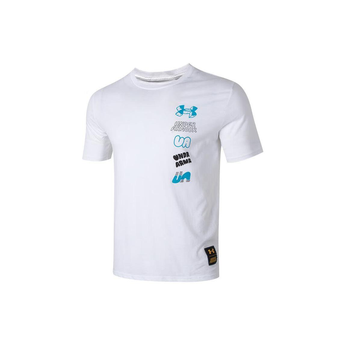 

Under Armour Мужская футболка с принтом букв, дышащая, повседневная, с круглым вырезом, с коротким рукавом, белая, 1366420-100 M