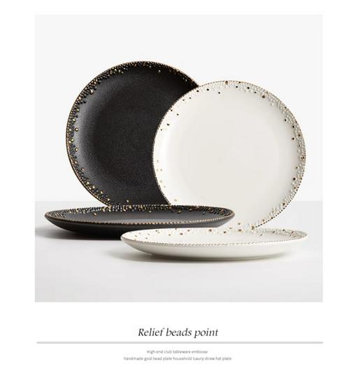 Japanese Ceramic Dinner Plate for Steak, Noodles, Salad, and Western Dishes