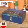 Lockable Retro Tin Box for Cosmetics, Documents, and Jewelry Storage