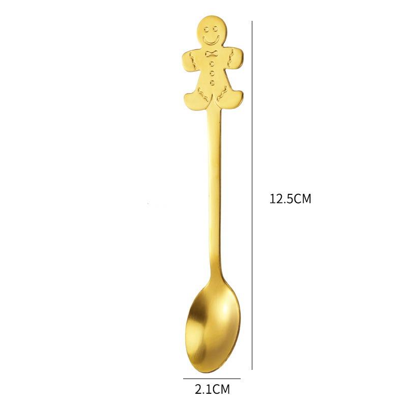 Christmas Spoon Stainless Steel Christmas Tree Tea Spoon For Home, Xmas Coffee Spoon Dinner Forks Dessert Spoon Stirring Spoon