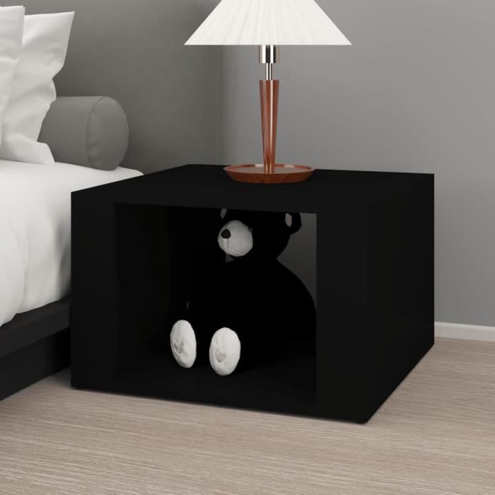 816553 vidaXL Bedside Table Black 57x55x36 Cm Engineered Wood