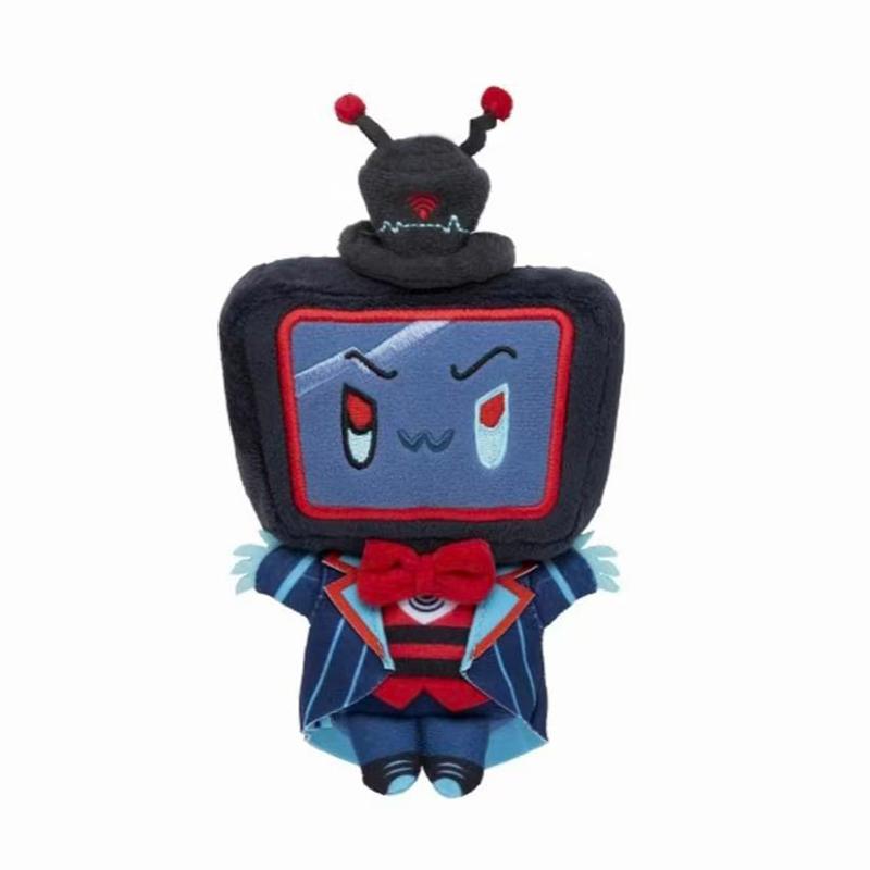 Stuffed 10cm Hazbin Evil Boss Vox Doll Pendant Plush Toy for Kids Fans Cosplay Birthday Holiday Gifts Collect XMAS Room Decorate