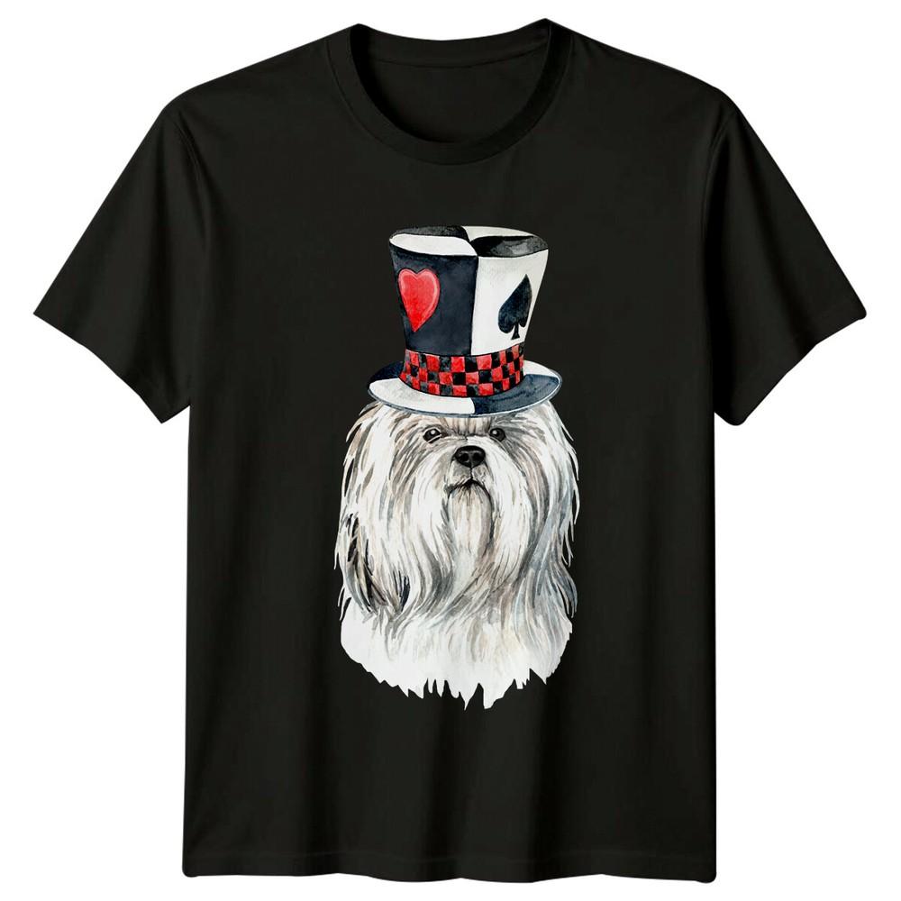 Dog Wearing Card Hat Animals Unisexs TShirt Cute Graphic Tee