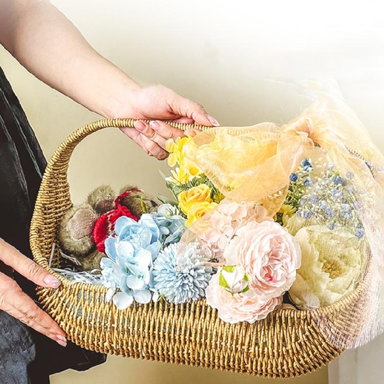 Stylish Handwoven Boat Basket Craft Of PE Materials Great For Displaying Flowers Or Organizing Items