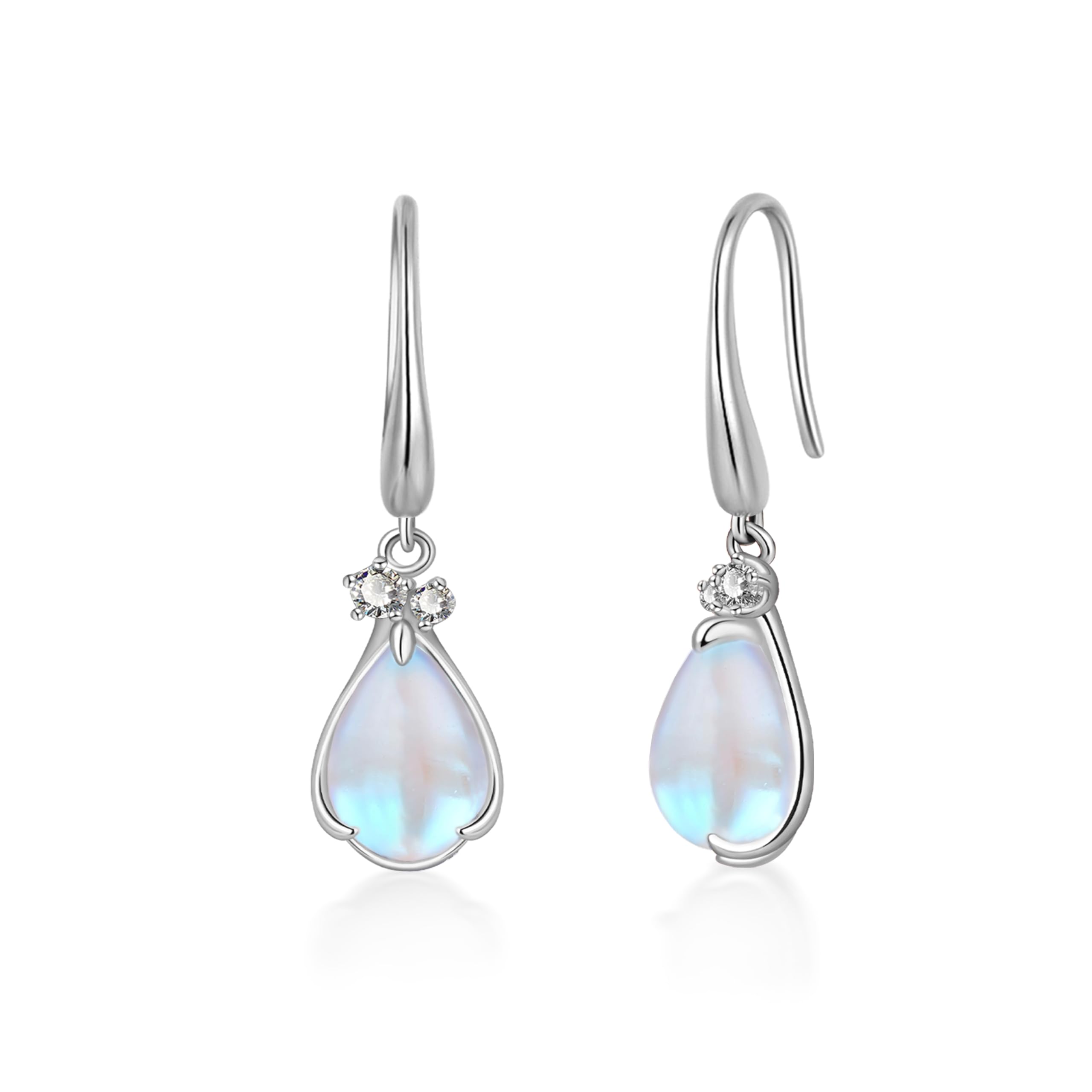 

Moonstone Earrings for Popular Silver Hook June Gift for Women in Their 40s FH.bird Women, Brand, Hypoallergenic, 925, Earrings, Dangling, Birthstone,