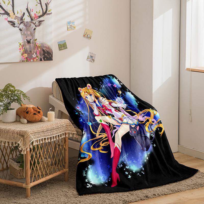 Cartoon Beautiful Girl Series Double-Sided Flannel 3D Digital Printing Blanket Blanket