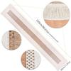 American Style Cotton and Linen Table Runner Rustic Solid Color Festival Dining Table Cover Rectangular with Tassel Tablecloth
