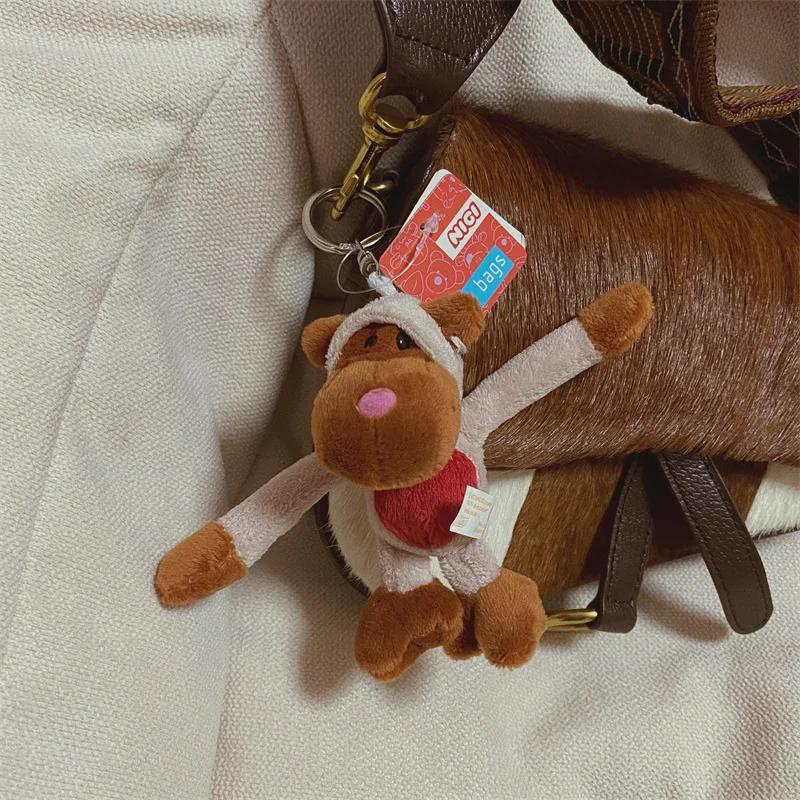 New Cartoon Kawaii Animal World Plush Toy Keychain Pendant Creative Ins Small Fresh Cute Small Animal Plush Backpack Pendant