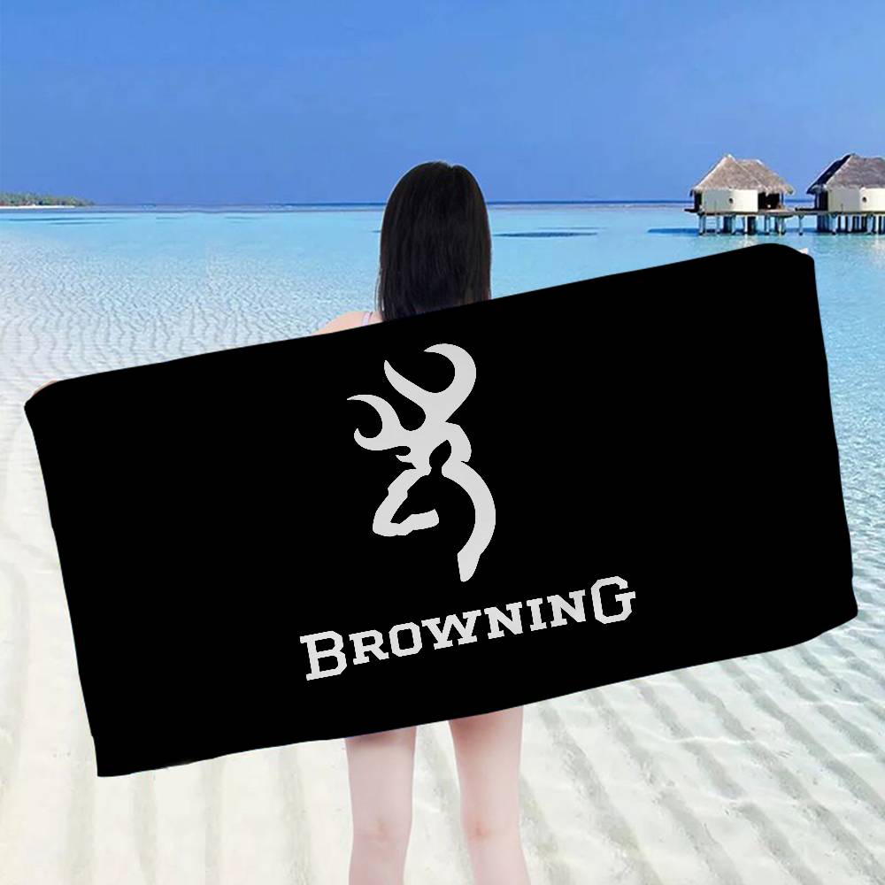 B-Brownings Logo Anime Beach Swimming Towel Soft Absorbent Washcloth Children's Gifts for Kids Travel Camping Gym