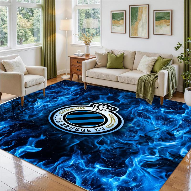 Club Brugge FC Design Crystal Velvet Rug Soft Decorative Mat for Bedroom Entrance