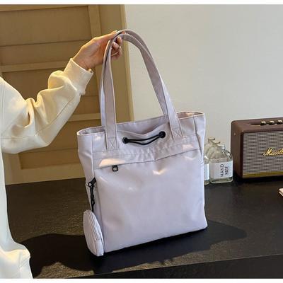 Canvas Tote Bag Female College Students Class Large Capacity Commuting Light Leisure Shoulder Bag