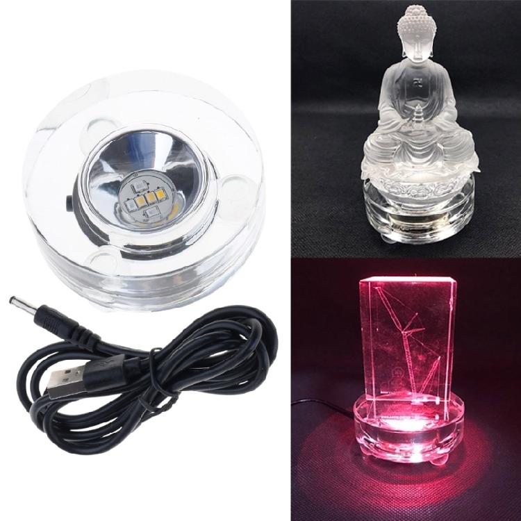 Shatterproof ABS Illuminated Base With Adjustable Lighting Modes Compatible With USB Power Sources for Display Purposes
