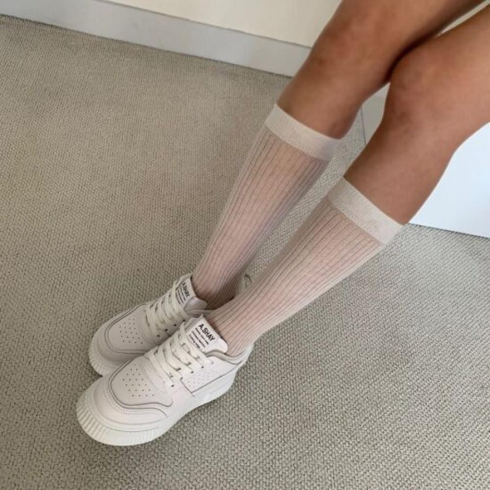 C S In The Room Modern Sheer Ribbed Knee SoCkS 3 ColorS 1 Set