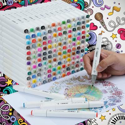 Alcohol Art Markers Set 30/60/80/168 Colors Dual Tips Alcohol-Based Pens for Sketching Manga Graffiti Doodle Supplies