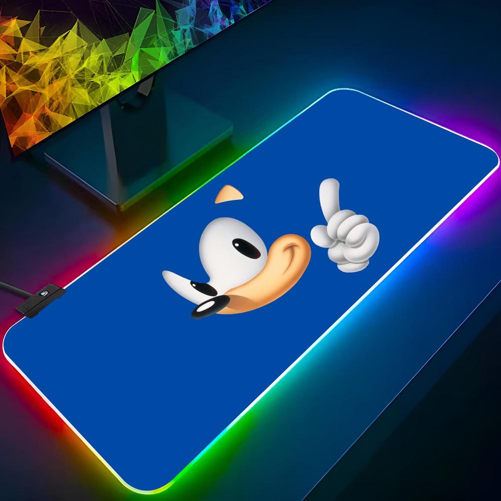 SonicS T-The HedgehogS Mouse Pad Gaming Rgb Mousepad Backlit Keyboard Gamer Girl Xxl Gamer Laptop Mat Table Pads Deskpad