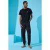 Kurzärmliges Herren-Pyjama-Set mit Dogg-Print in Schwarz