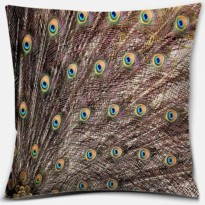 Peacock Feather Pattern Pillowcase Interior Decoration Office Living Room Home Pillowcase