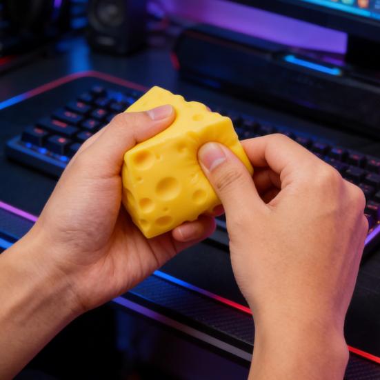 Gelber Käse Quetschspielzeug Weiches Langsam Aufgehendes Fidget Spielzeug zur Stressbewältigung Neuheit