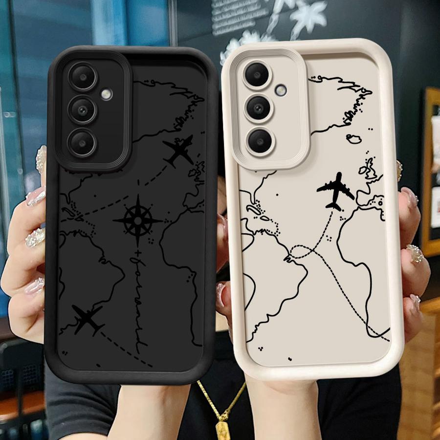 Flugrouten Soft Case Handyhülle für Samsung Galaxy A12 A13 A71 A72 A73 A35 A36 A15 A16 A26 A32 A53 A54 A33 A34 A22 A23 A51