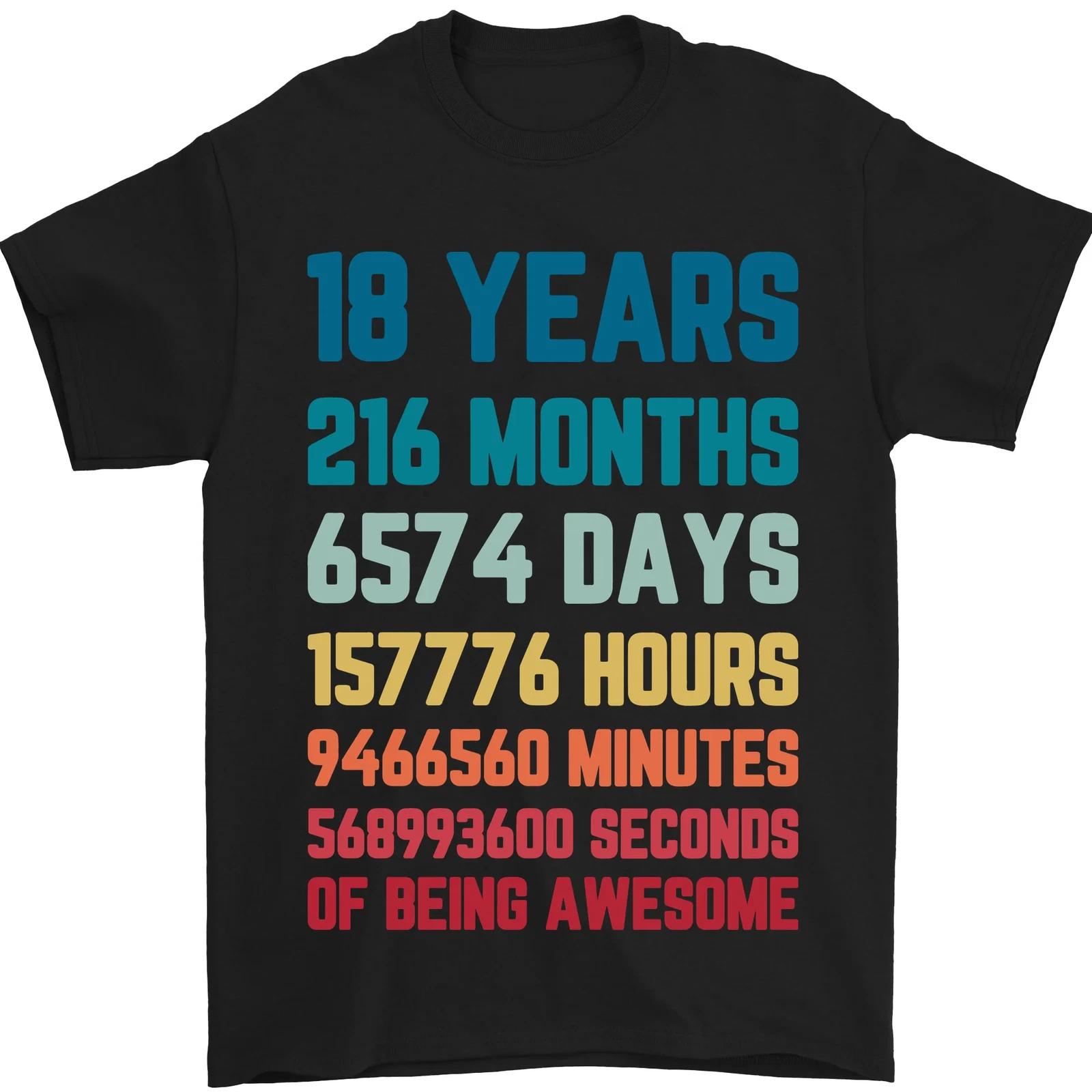 18th Birthday 18 Year Old Mens T-Shirt 100% Cotton S