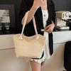 Straw Woven Tote Bag Shoulder Bag with Braided Rope Handles Summer Beach Tote Women Purse for Work Holiday Shopping