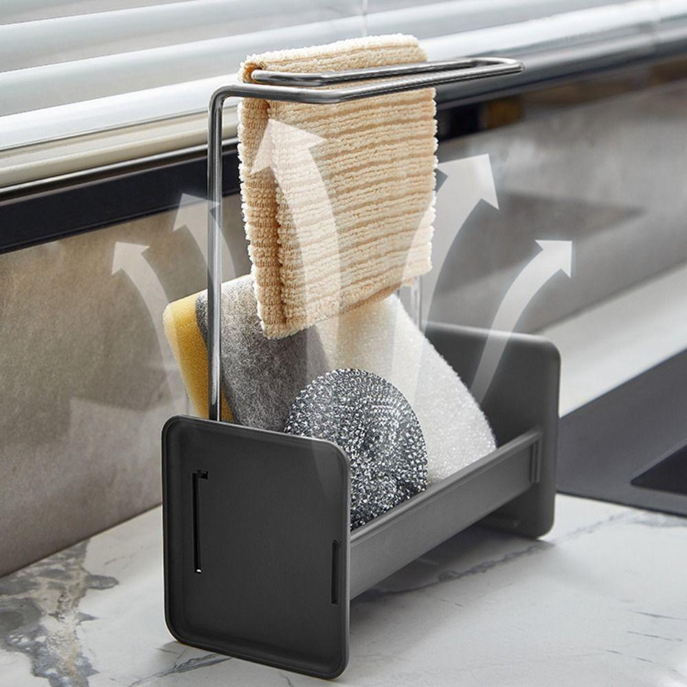 New Plastic Kitchen Sink Drain Rack Multipurpose Stable Sink Shelf Durable Dishcloth Towel Rack Kitchen