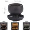 Japanese Style Round Ceramic Coffee Cup Kiln Glaze Handcrafted Rotate Tea Cup 150ML with Saucer Retro Latte Cup Home Use