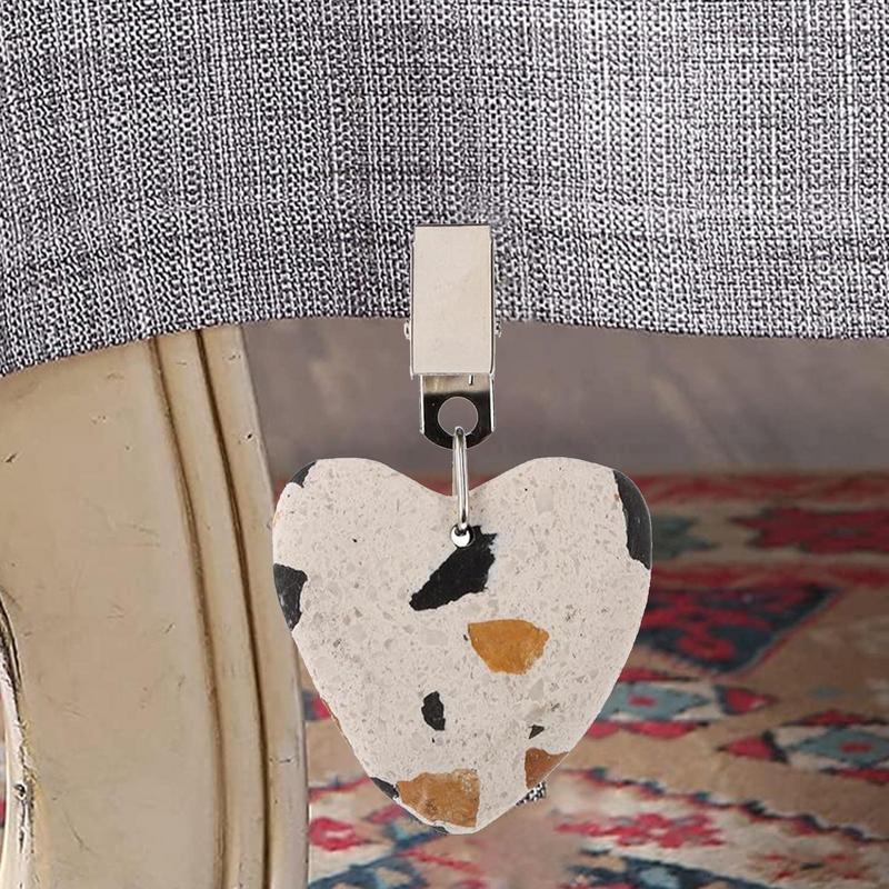 Tablecloth Weights Clip On Heart-Shaped Table Cloth Pendant Stones Heavy Table Cover Weight Tablecloth Hangers For Restaurant
