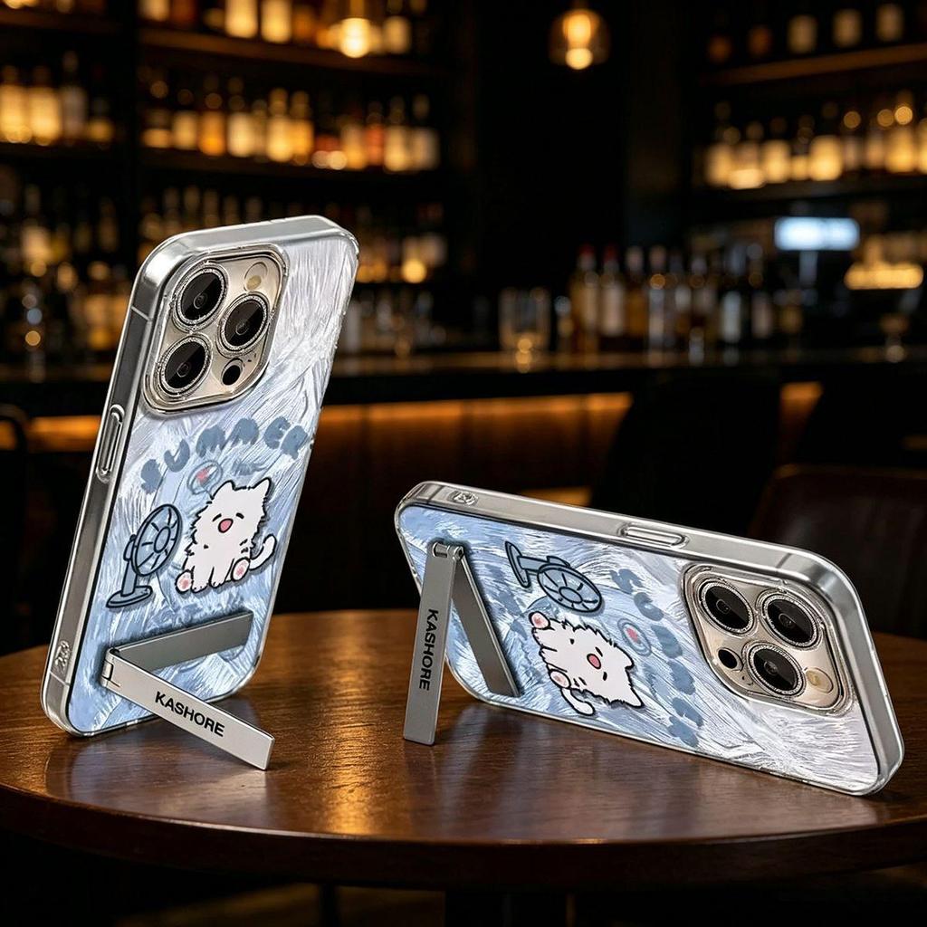Cute Fan Puppy Phone Case Holder for iPhone 11, 12, 13, 14, and 15 Pro Max