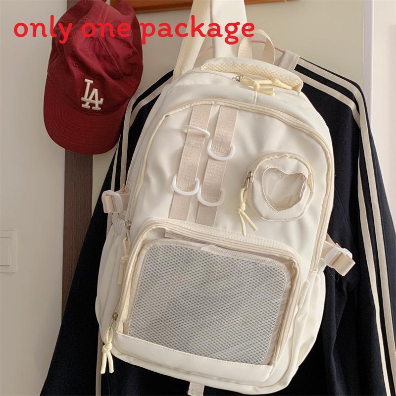 College Style Transparent Backpack With Nylon For School And College Students белый