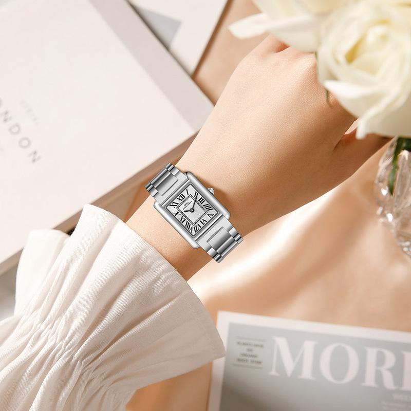 Small Square Watch Women'S Watch Fashion Light Luxury Watch Niche Trend Steel Watch
