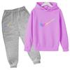 2026 Children Hoodie Letters Sports Pullover3-13Yrs Coat Sweatshirt+Pants -piece Set Boy Girl Toddler Clothes Fashion Set