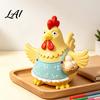 Weatherproof Resin Garden Decor Cartoon Hen Statue with Eggs Pastoral Style Figurine for Handmade Farmhouse Kitchen Ornaments Yard Patio Decor