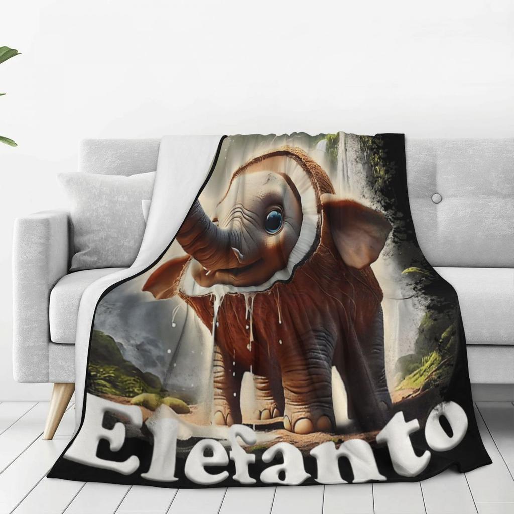 Cocofanto Elefanto Funny Italian Brainrot Meme Humor Gen Z Blanket Warm Soft Print Plush Throw Blanket For Couch Chair Sofa