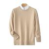 New crew neck cashmere sweater loose thickened pullover sweater with wool sweater men's inside